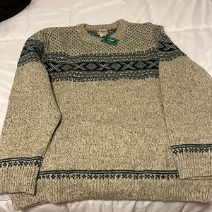 Ll bean norway 100% wool sweater mens xl